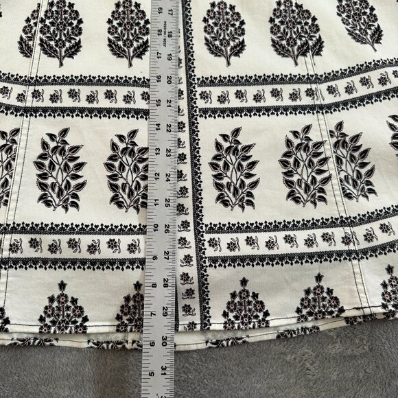 Anthropologie Woodblock Midi Dress Women's size 6 Cream Resort Vacation - Picture 7 of 9